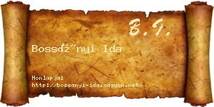 Bossányi Ida névjegykártya