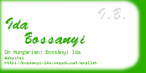 ida bossanyi business card